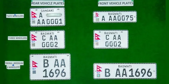 Price for affixing Embossed Number Plates for all vehicles in Nepal