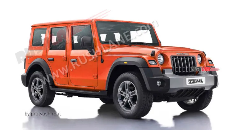 Upcoming Mahindra Thar 5-door with 6 new color renders