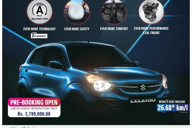 2021 Maruti Suzuki Celerio Price in Nepal- Features, Colors, Variants