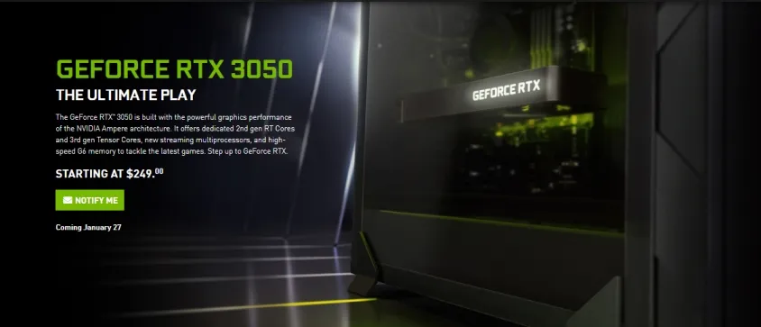 Nvidia announces RTX 3050 graphics card | Budget desktop GPU with Ray Tracing