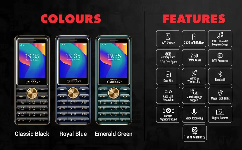 Saaregama Carvaan Keypad Mobile Phone Launched in India: Over 1500 Pre-Loaded Songs