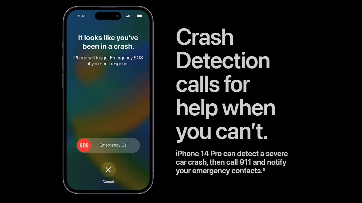How does Crash Detection Feature work on iPhone 14 series?