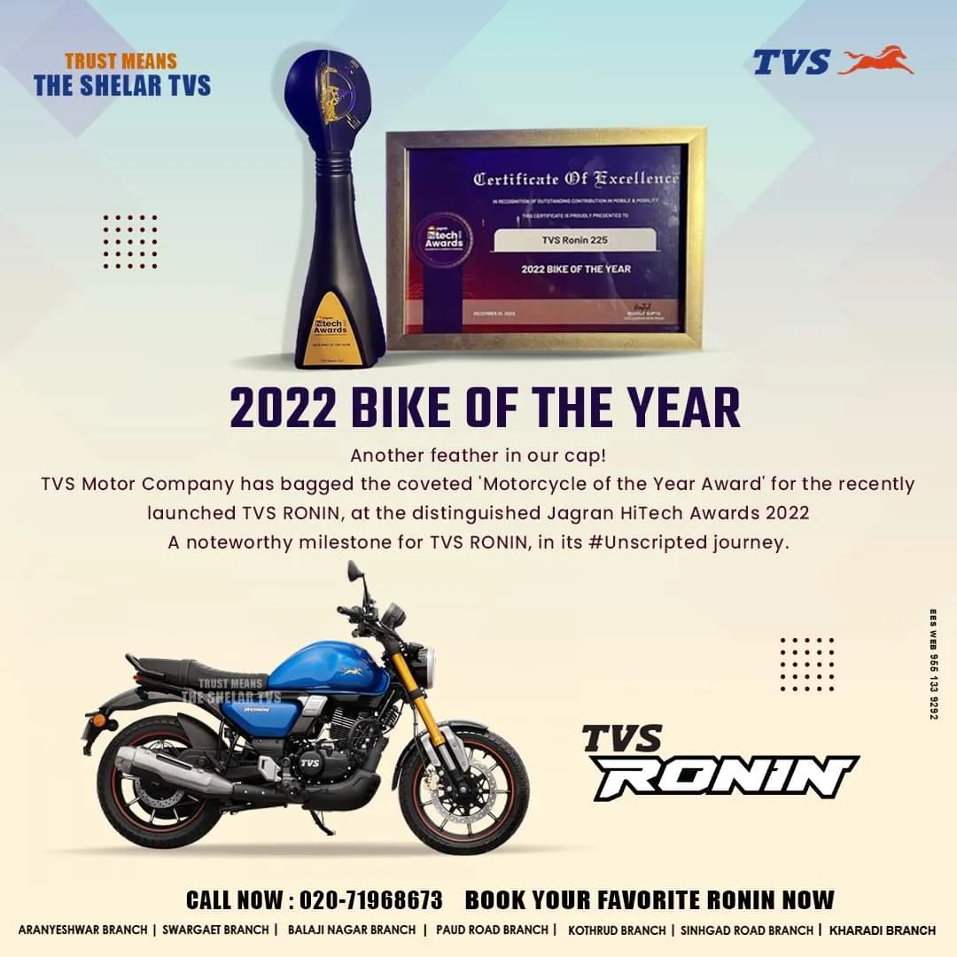 TVS Ronin wins Motorcycle of the Year Award 2022