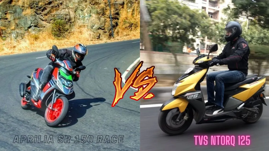 TVS NTorq 125 vs Aprilia SR-150 Race | A Battle between the two sporty beasts
