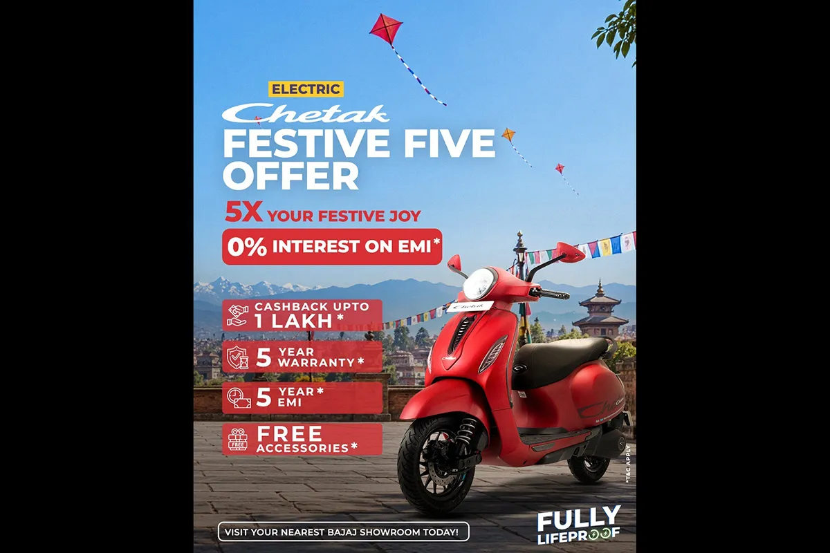 Bajaj Chetak Festive Offer: Zero Interest, Rs 1 Lakh Cashback, Five-Year Warranty